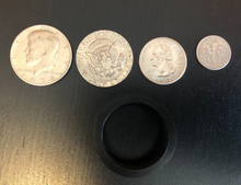 Load image into Gallery viewer, One Dollar Thirty Five Cent Trick - 4 Tricks in 1 - Locking Version - $1.35 Cent Coin Trick for Close-up