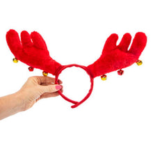 Load image into Gallery viewer, Antler Ornament Head Band - Christmas In Style! - Red or Brown Available!