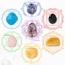 Load image into Gallery viewer, Chakra Stones - Seven Chakras - Also Includes a Carrying Pouch!