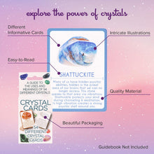 Load image into Gallery viewer, Crystal Cards - A Guide to Uses and Meanings of 54 Different Crystals!
