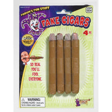 Load image into Gallery viewer, Fake Cigars - 4 Pack - Jokes, Gags, Pranks - Halloween, Theatrical or Magical Prop