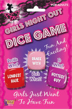 Load image into Gallery viewer, Bachelorette Girls Night Out Dice Game - For Adults Only - Fun for Parties!