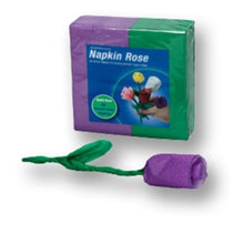 Load image into Gallery viewer, Napkin Rose Kit - Includes 50 Purple/Green Napkins and Digital Download!