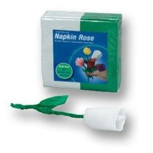 Load image into Gallery viewer, Napkin Rose Kit - Includes 50 White/Green Napkins and Digital Download!