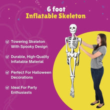 Load image into Gallery viewer, Skeleton Inflatable - 6 Feet Tall! - Halloween - Classroom Learning, etc.