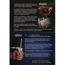Load image into Gallery viewer, Stain-Shiv by Andrew Mayne - Disturbing Magic - No Children! - DVD