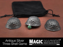 Load image into Gallery viewer, Antique Silver Three Shell Game - Very Professional Prop! - This is a Collector's Item!