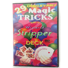 Load image into Gallery viewer, 29 Unbelievable Magic Tricks with a Wizard Stripper Deck - DVD!