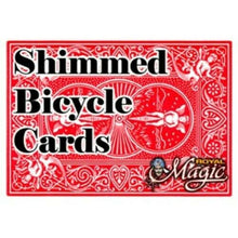 Load image into Gallery viewer, Shimmed Card in Bicycle Card Back - A Great Close-Up Card Magic Accessory (Colors and Values Vary)!