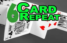 Load image into Gallery viewer, Six Card Repeat - Magician Shows Six Cards, Throws Away Some, But Still Has Six!  This is done over and over again!