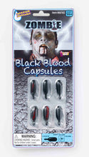 Load image into Gallery viewer, Black Blood Zombie Capsules - Great Theatrical Makeup Prop - Halloween Make-Up