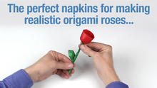 Load image into Gallery viewer, Napkin Rose Kit - Includes 50 Red/Green Napkins and Digital Download!