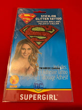 Load image into Gallery viewer, Super Girl Temporary Stick-On Glitter Tattoo - Cosplay, Dress-Up - Halloween