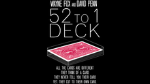 Load image into Gallery viewer, 52 to 1 Deck (Gimmicks and Online Instructions) by Wayne Fox and David Penn Available in Red or Blue Bicycle Stock!
