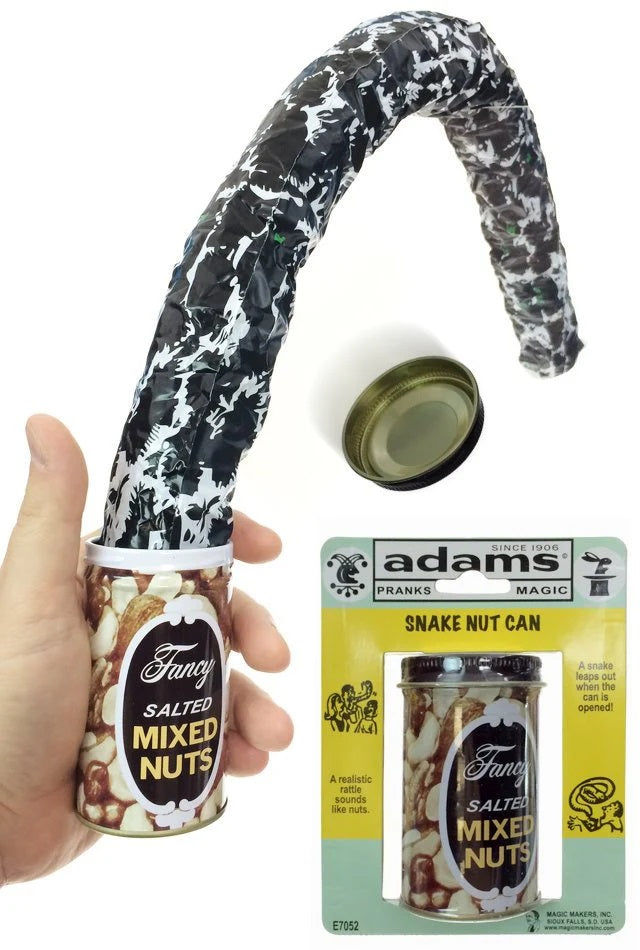 Snake in a Fancy Salted Mixed Nuts Can - An Old Favorite - Very Funny!