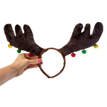 Load image into Gallery viewer, Antler Ornament Head Band - Christmas In Style! - Red or Brown Available!
