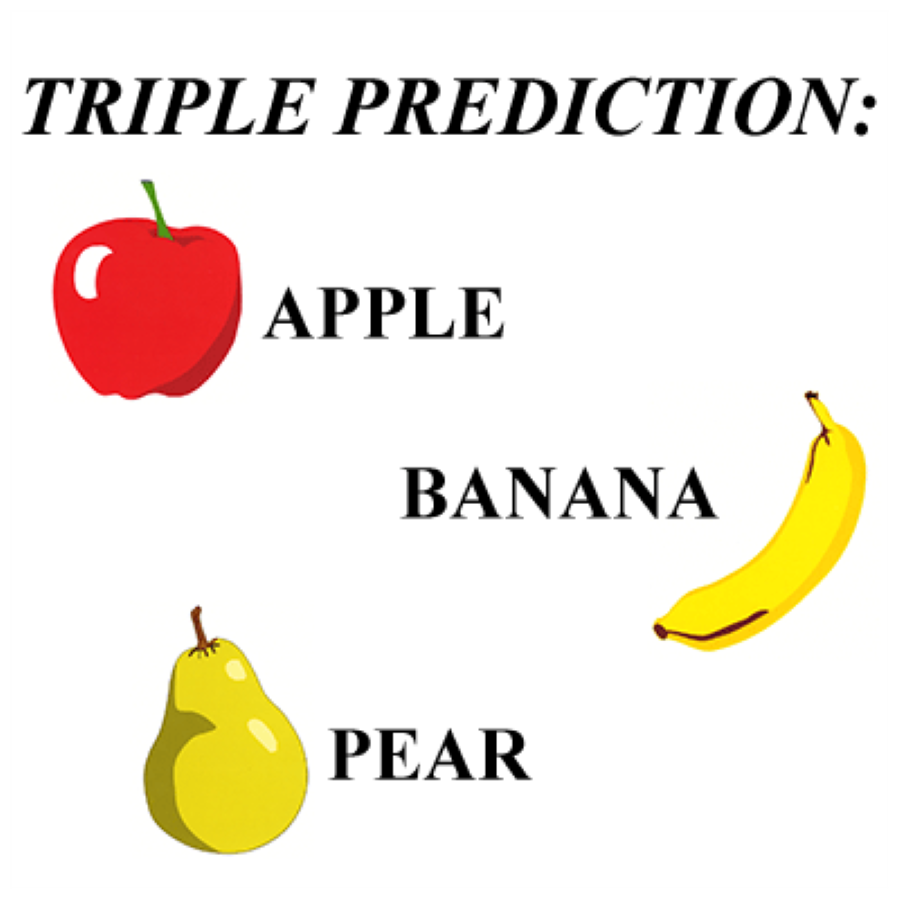 Apple, Banana, Pear  - Triple Prediction by Ickle Pickle - Great Mental Magic!