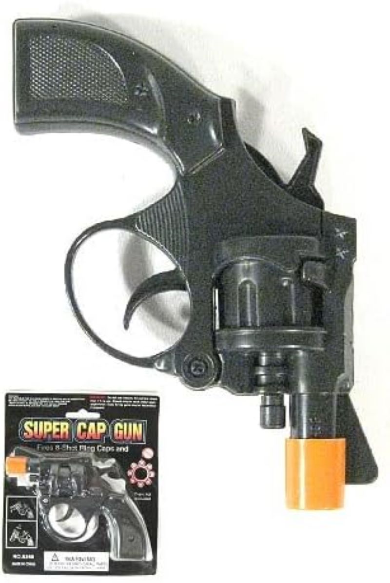 Cap Shooter - Great Toy - Uses 8 Shot Ring Caps! - Plastic Gun Toy - Colors Vary