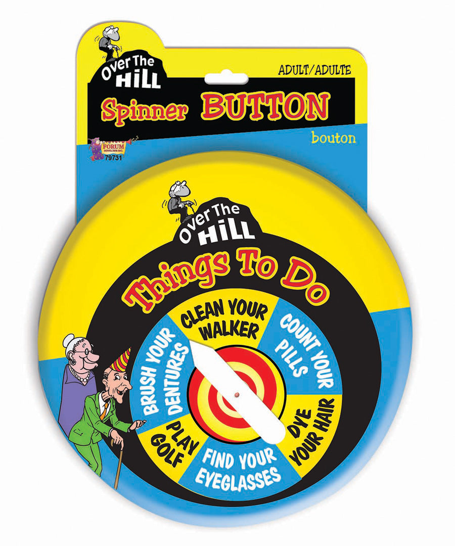 Over the Hill:  Things to Do Button - When making your own decisions are too strenuous!