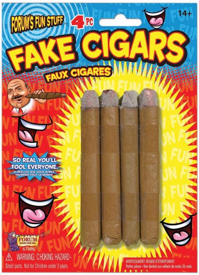Fake Cigars - 4 Pack - Jokes, Gags, Pranks - Halloween, Theatrical or Magical Prop