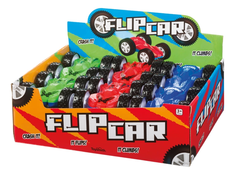 Flip Car - Friction Pull-Back, Action Packed, Indoor/Outdoor Fun - Colors Vary