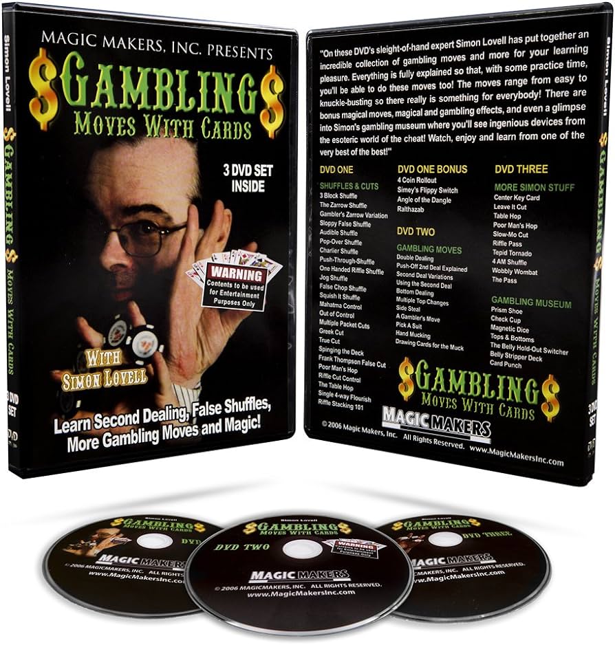 Gambling Moves With Cards - 3 DVD Set Featuring Simon Lovell!