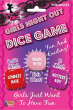 Load image into Gallery viewer, Bachelorette Girls Night Out Dice Game - For Adults Only - Fun for Parties!
