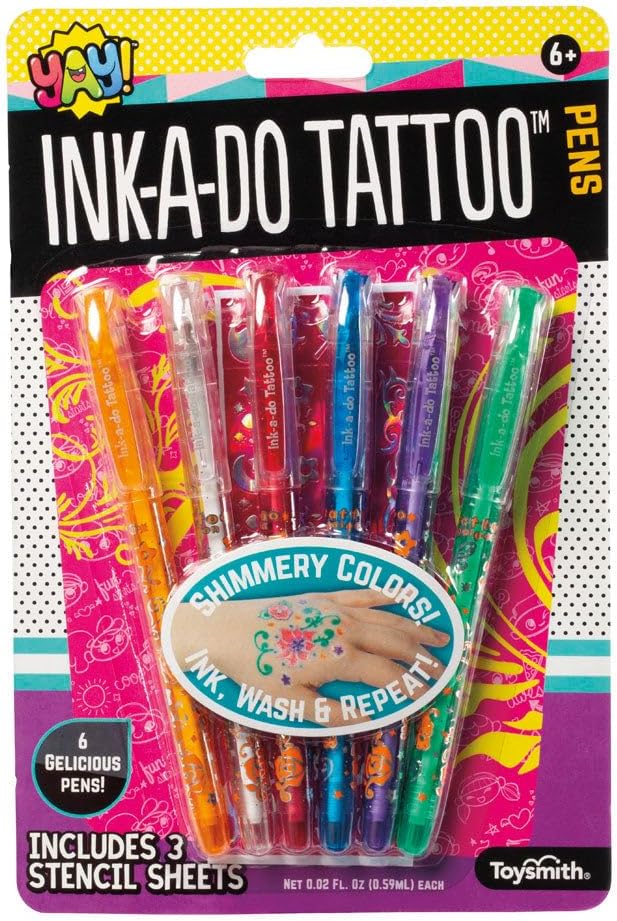 Yay! Ink-a-Do Tattoo Pens, For Boys & Girls Ages 6+ - Art and Crafts for Children by Toysmith