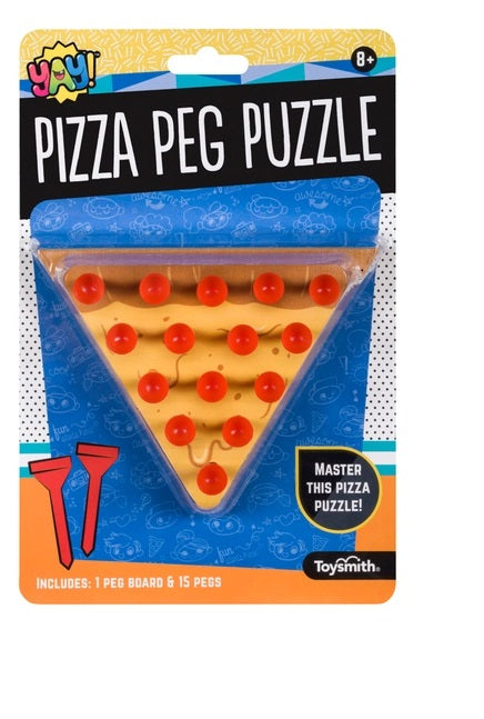 Pizza Peg Triangle Game - Game Includes Pegs and Instructions - Travel Game
