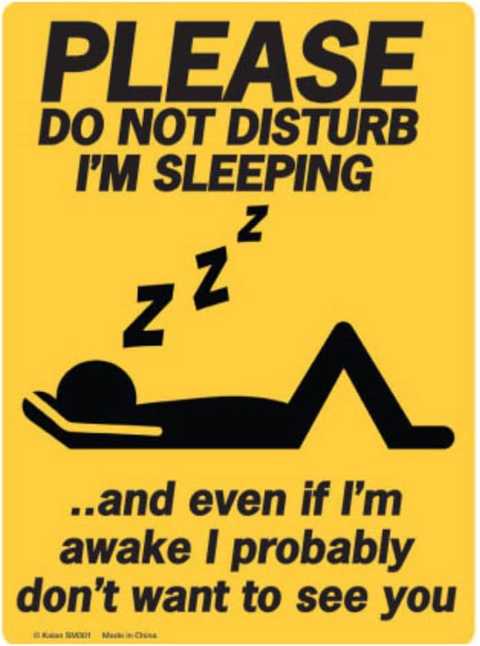 Please Do Not Disturb - I'm Sleeping - Metal Sign - Give Them Fair Warning!