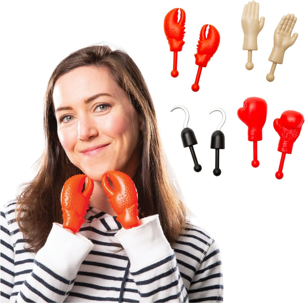 BigMouth Inc Tiny Hands Gag Gifts Baby Hands on a Stick - Fake Small Hands for Costumes and Pranks - Funny Stick Puppets - Party Assortment Set of 4