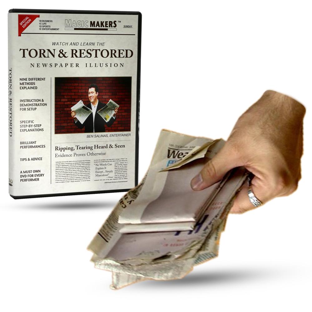 Torn and Restored Newspaper Illusion Course - DVD!