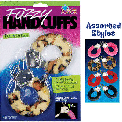 Fuzzy Handcuffs - Durable Die Cast Metal Construction - Have Fun With Fur.  Great gift!