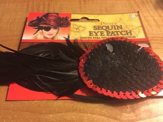 Sequin Pirate Eye Patch - Use For Cosplay, Dress-Up, Halloween, or Theater!
