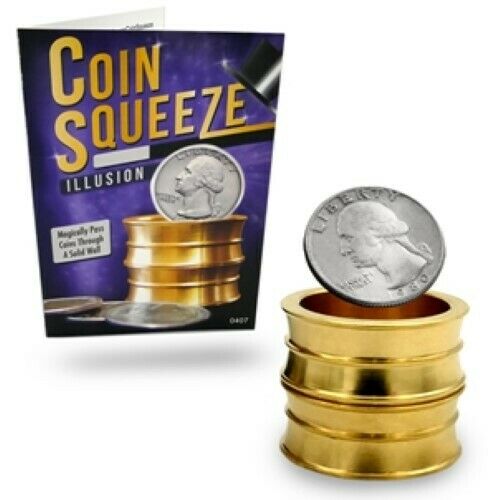 Coin Squeeze - Make Coins Pass Thru A Solid Wall! - Made in Brass!
