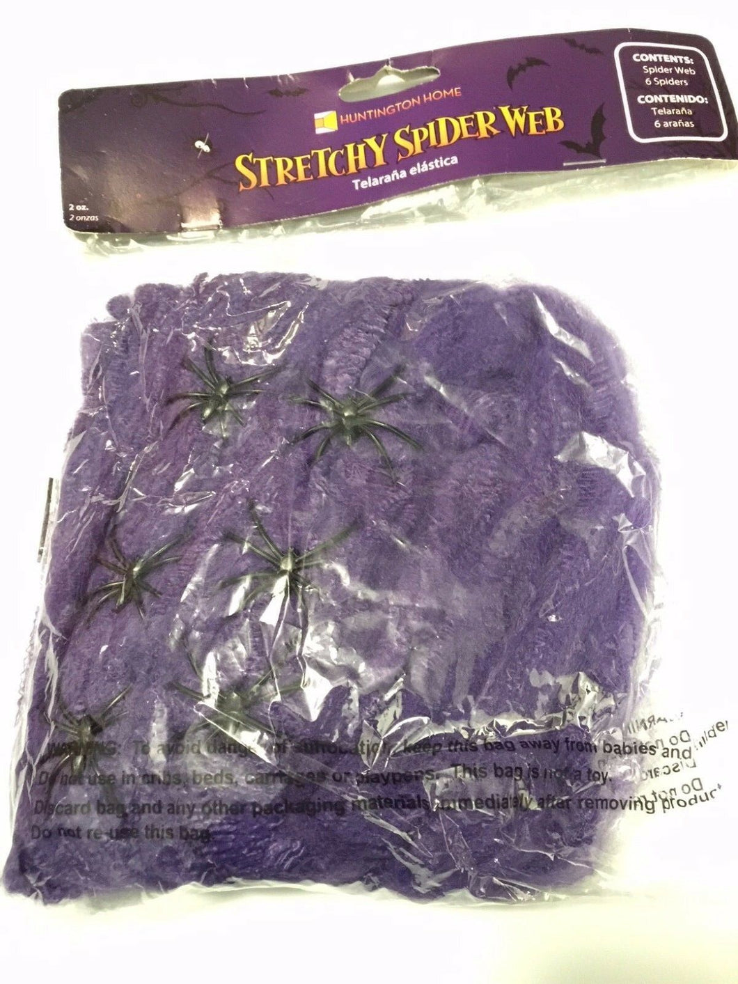 Spider Web With 6 Fake Spiders - Super Creepy Party and Halloween Decorations