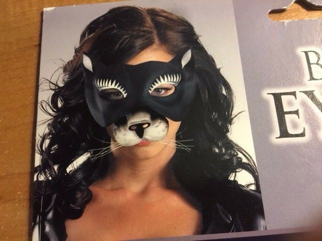 Black Cat Eye Mask - Use It For Dress Up - Halloween - Cosplay