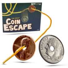 Load image into Gallery viewer, Great Coin Escape - One Coin is Plucked Off A Cord Like Magic! - Coin Escape
