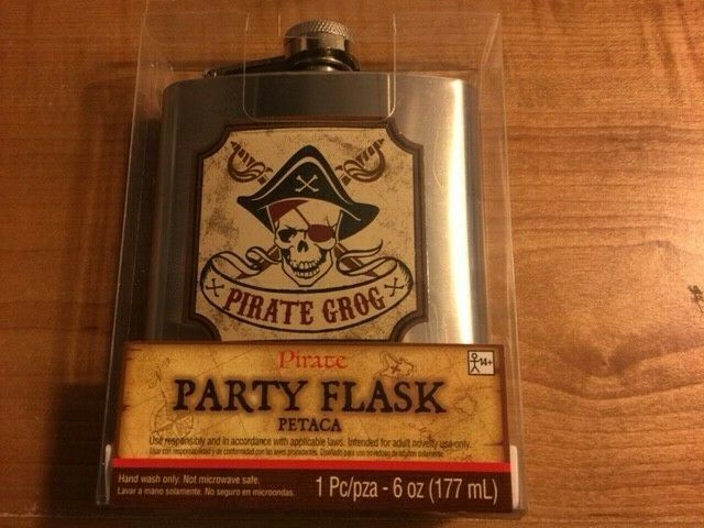 Pirate Party Flask - Use For Cosplay, Dress-Up, Halloween, or Theater!