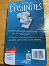 Load image into Gallery viewer, Dominoes - Double Six Color Dot - Set of 28 Dominoes, Instructions and Tin
