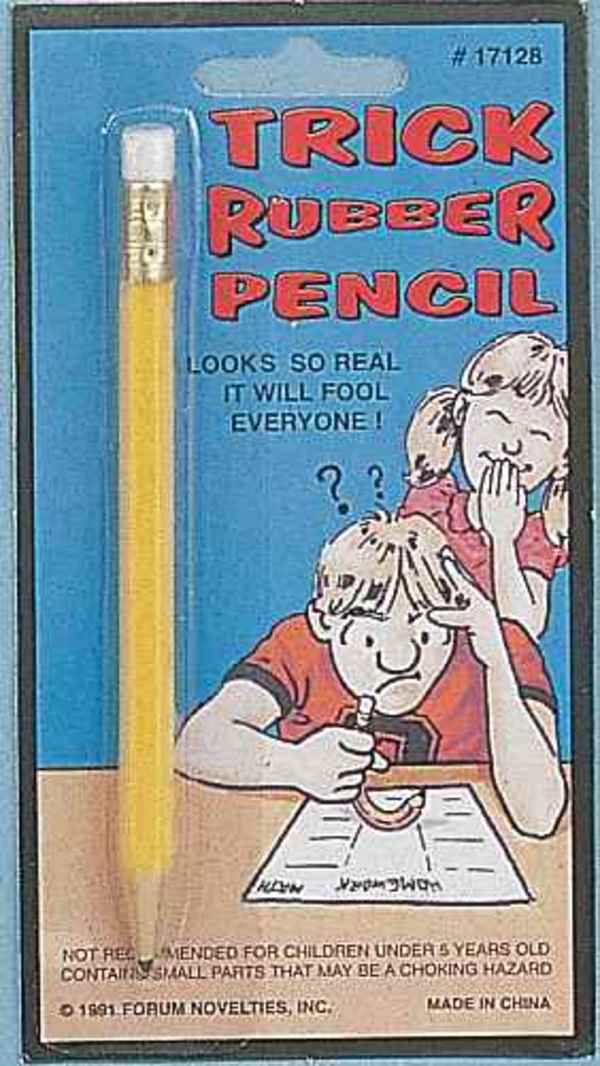 Trick Rubber Pencil! - Joke,Gag and Pranks - Reusable! - Fool Your Friends!