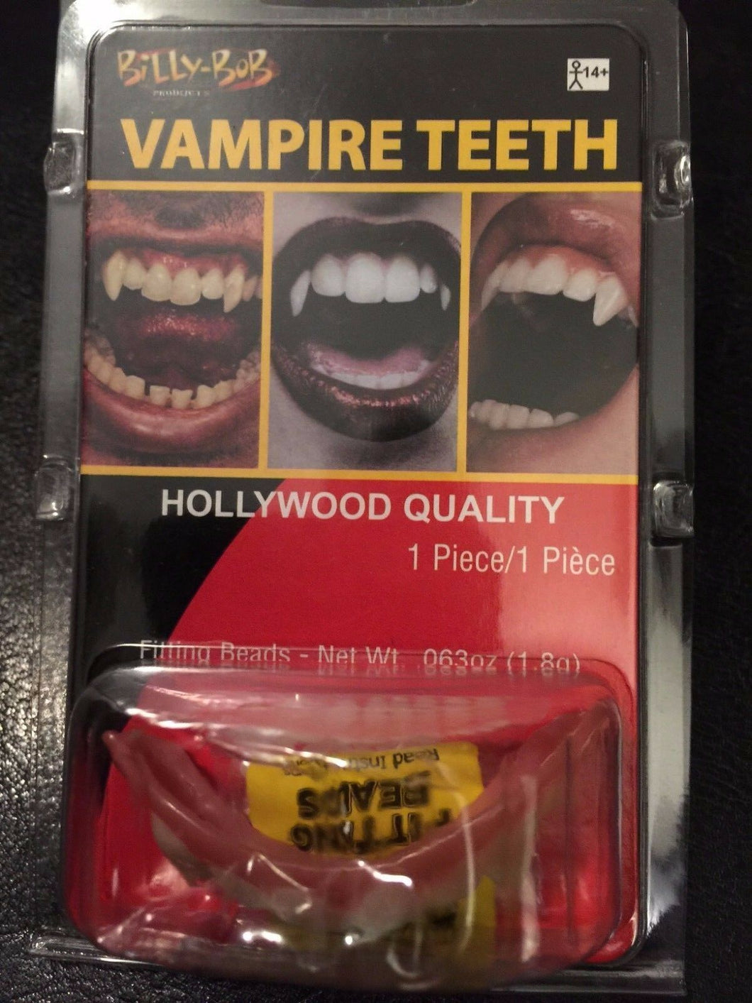 Vampire Teeth - Fake Reusable Vampire Teeth - Great Theatrical Makeup Prop