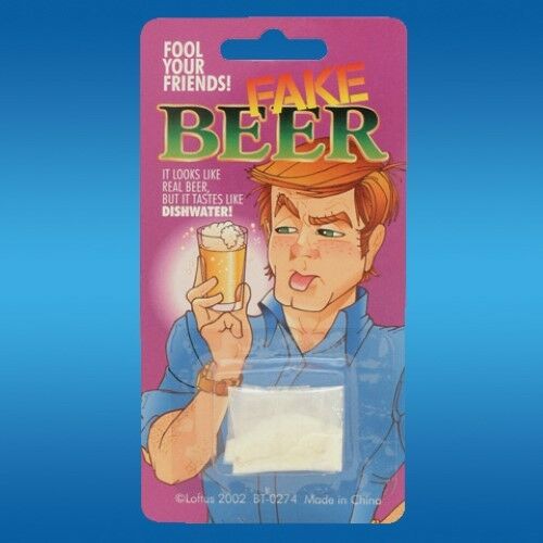 Fake Beer - Empty The Powder Into A Glass Filled With Water And Stir! Yuck!