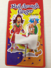 Load image into Gallery viewer, Nail Through Finger - Jokes, Gags, Pranks - Nail Thru Finger - Bloody Finger
