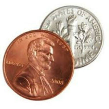 Load image into Gallery viewer, Magical Block - Penny to Dime - Phantom Penny / Coin - Close-up Coin Magic
