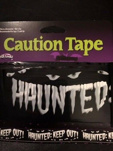 Haunted:  Keep Out Barricade Tape - Jokes,Gags- Halloween - 15 feet!