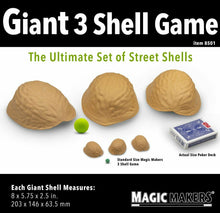 Load image into Gallery viewer, Giant Three Shell Game With Green Ball - Large Enough For Stage or Platform!
