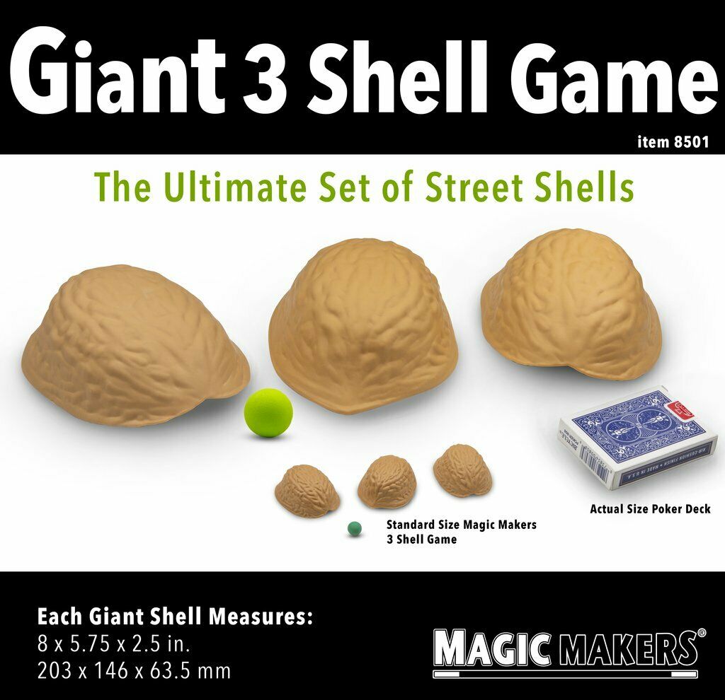 Giant Three Shell Game With Green Ball - Large Enough For Stage or Platform!
