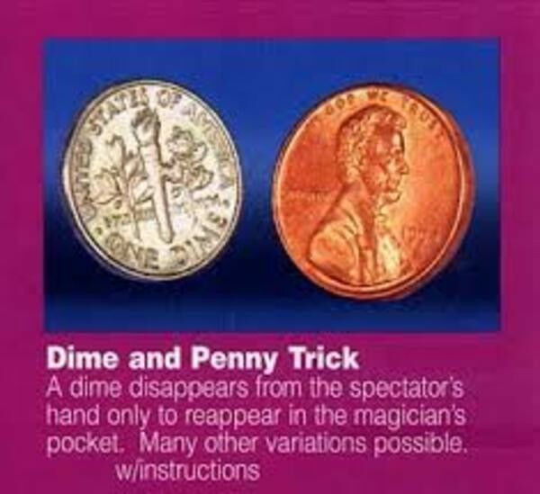 Dime and Penny Illusion - Dime & Penny - Similar to the Scotch and Soda Illusion