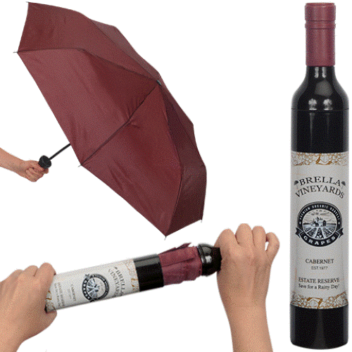 Wine Bottle Umbrella - This Looks Like A Bottle of Wine, But Surprise Everyone!  Great gift!